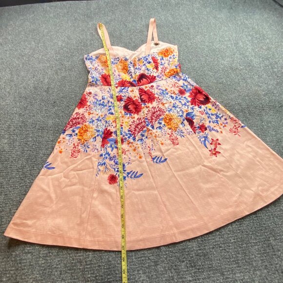 Guess Los Angeles Dress Womens 10 Pink Floral Print Cottagecore Fairy Sweetheart - Picture 4 of 13